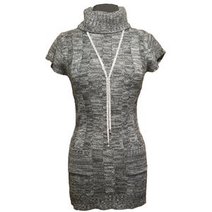 Ambiance Apparel Grey Sweater Dress Short Sleeve
